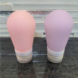 2 two set of silicone travel containers 3 oz pink purple